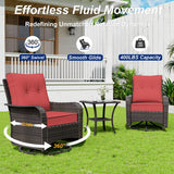 ASJMR 9 Pieces Patio Furniture Set with 2 Swivel Chairs Patio Furniture Outdoor Sectional Sofas Outdoor Patio Conversation Set - Red ASJMR
