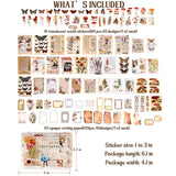 200 Pieces Vintage Scrapbook Supplies Pack for Junk Journal Planners DIY Paper Stickers Vintage Ephemera Pack Decoupage for Art Journaling Bullet Craft Notebooks Collage Aesthetic Gifts (Plant) EWPJDK