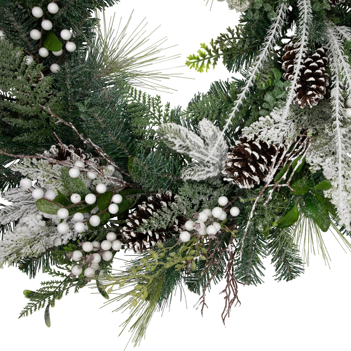 Northlight Real Touch™ Frosted Pinecones and Berries Christmas Wreath - 36" - Unlit Northlight