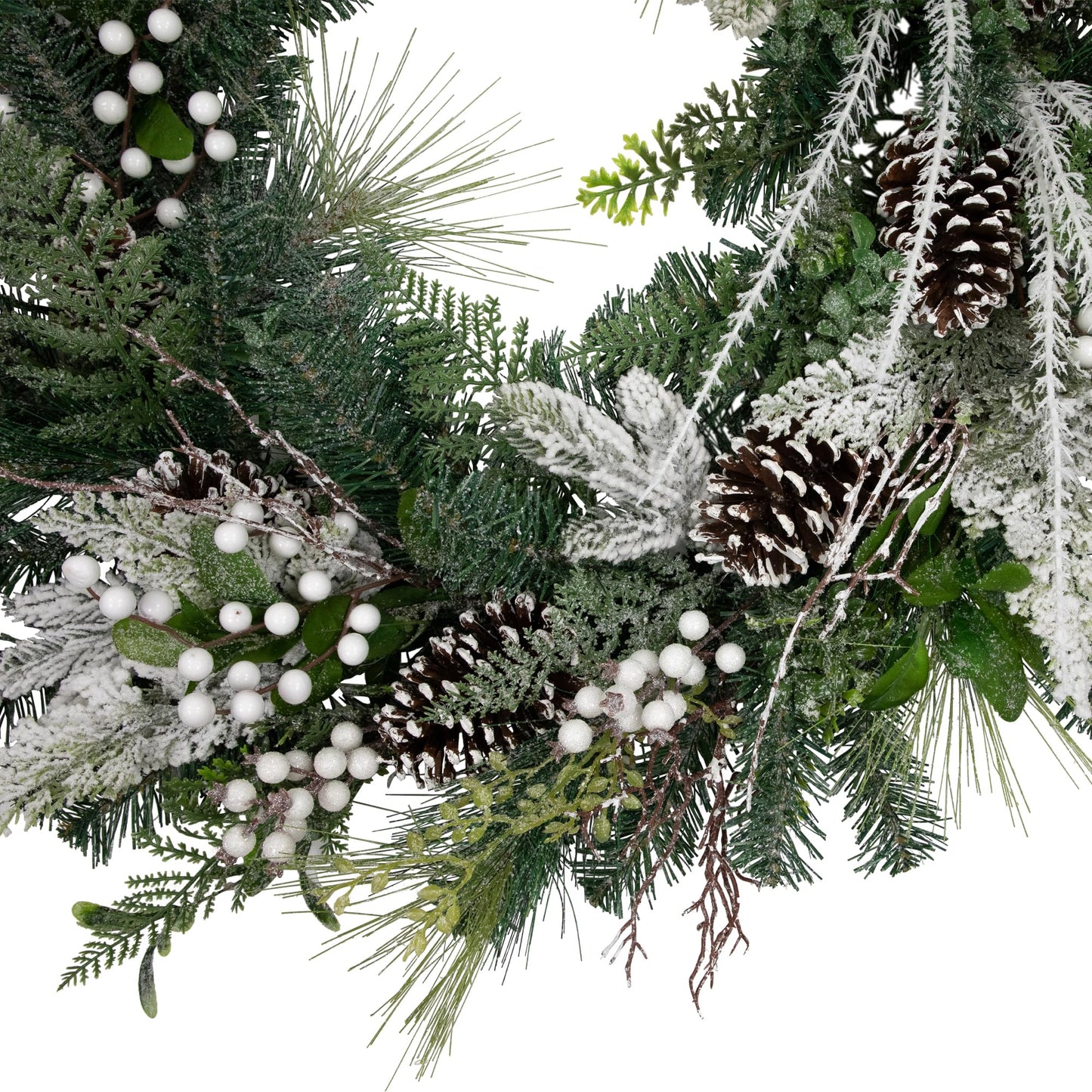 Northlight Real Touch™ Frosted Pinecones and Berries Christmas Wreath - 36" - Unlit