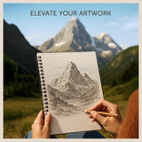 Artist’s Sketchbook Hardcover – 200GSM Very Thick Paper – Large, Spiral Sketch Book for Drawing and Mixed Media – Sketch Pad, Art Book - 8.25 x 11.4, 40 Sheets / 80 Pages String & Space