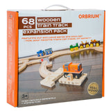 Orbrium Toys 68 Pcs Wooden Train Track Expansion Pack Compatible with Thomas Wooden Train, Brio, Thomas The Tank Engine (68 Pcs) Orbrium