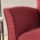 TREATLIFE HOME Traditionally-Inspired Armchair with Tweed Upholstery and Polished Legs, Retro Design, Red TREATLIFE HOME