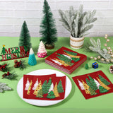 100Pcs Red Pines Trees Paper Napkins Christmas Disposable Party Napkin 6.5" Seasonal Winter Xmas Luncheon Hand Towel for Holiday New Year Party Table Decor AllReal