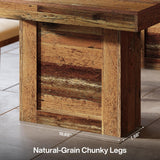 Tribesigns 63'' Farmhouse Dining Table for 6, Rectangle Wooden Kitchen Table with Heavy-Duty Legs, Rustic Large Dining Room Furniture for Family Meals, Banquets & Dinner Parties, Brown Tribesigns