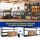 REIBII Garage Shelving 48.2" W Storage Shelves 3000LBS Heavy Duty Shelving Adjustable Metal Shelf Industrial 5 Tier Pantry Shelves for Basement Warehouse Supermarket 72.2"H x 24.2"D x 48.2"W, 2 Pack REIBII