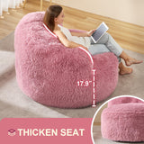 Hobestluk Bean Bag Chair Big Bean Bag Chairs for Adults Giant Adult Bean Bag Chair with Foam Filler Large Beanbags with Stuffed Back Lazy Sofa, Pink -Standard Hobestluk