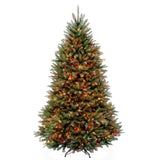 National Tree Company Pre-Lit Artificial Full Christmas Tree, Green, Dunhill Fir, Dual Color LED Lights, Includes Stand, 7.5 Feet, Dual Colored Lights National Tree Company