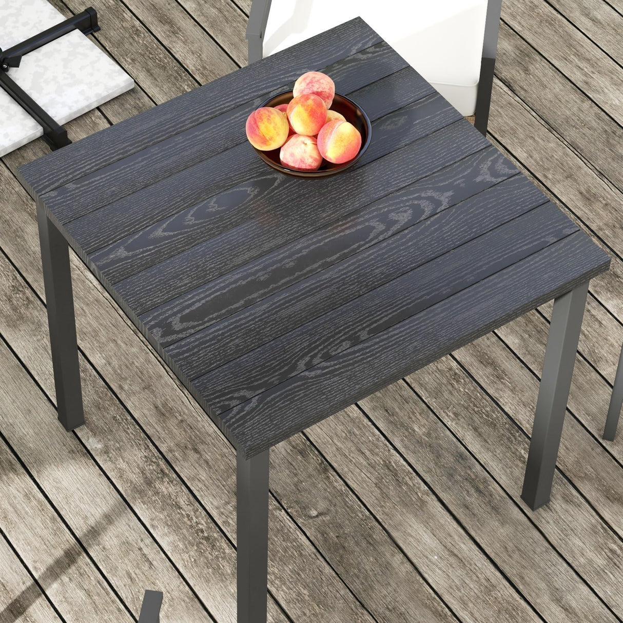 Outsunny 5 Pieces Outdoor Dining Set for 4, Wicker Rattan Patio Furniture Set, Patio Table and Chairs Set with Cushions, Square Metal Table Top, Conversation Set for Garden, Backyard, Deck, Beige Outsunny