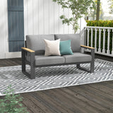 RoyalCraft Aluminum Outdoor Loveseat, All-Weather Metal Patio Furniture Sofa, Patio Sofa Chair for Porch Backyard Garden, Grey RoyalCraft