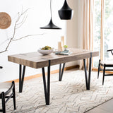Safavieh Home Alyssa Rustic Industrial Brown and Black Dining Table Safavieh