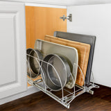 LYNK PROFESSIONAL® Pull Out Cutting Board, Cookie Sheet, and Baking Pan Organizer Rack - Lifetime Ltd. Warranty - Slide Out Kitchen Cabinet Storage Organizers – 10” x 21” Deep - Pullout Shelf, Chrome LYNK PROFESSIONAL