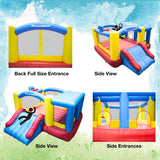 [Upgrade Version] PicassoTiles KC102 12x10 Foot Inflatable Bouncer Jumping Bouncing House, Jump Slide, Dunk Playhouse w/Basketball Rim, 4 Sports Balls, Full-Size Entry, 580W ETL Certified Blower PicassoTiles