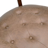 LEEMTORIG Dining Chairs with Casters and Arms, Rolling Dining Chairs with Wheels, Solid Wood Office Desk Chairs, 26“Dx25.2 Wx31.5“H, Cherry Legs & Yellowish Brown Fabric SY-1533-LT LEEMTORIG