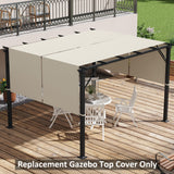 Outsunny 2 PCS 4 x 18ft Pergola Canopy Replacement, UV Protection Pergola Shade Cover, Easy to Install for 10 x 11.8ft Pergola, Khaki Outsunny