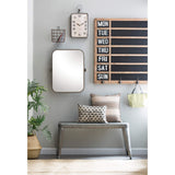 Creative Co-Op Grey & Brown Galvanized Metal Bench Creative Co-Op