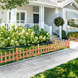 Yaheetech Decorative Garden Fence-Landscape Wood Picket Fencing Ornamental Panel Border Edging Patio Flower Garden Bed Pool Fences Outdoor, Light Brown- 532.5 in Yaheetech