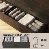 LIKIMIO 6 Drawer 59" Black Dresser with LED and Power Strip, Dressers & Chests of Drawers with Storage Cabinet for Bedroom LIKIMIO