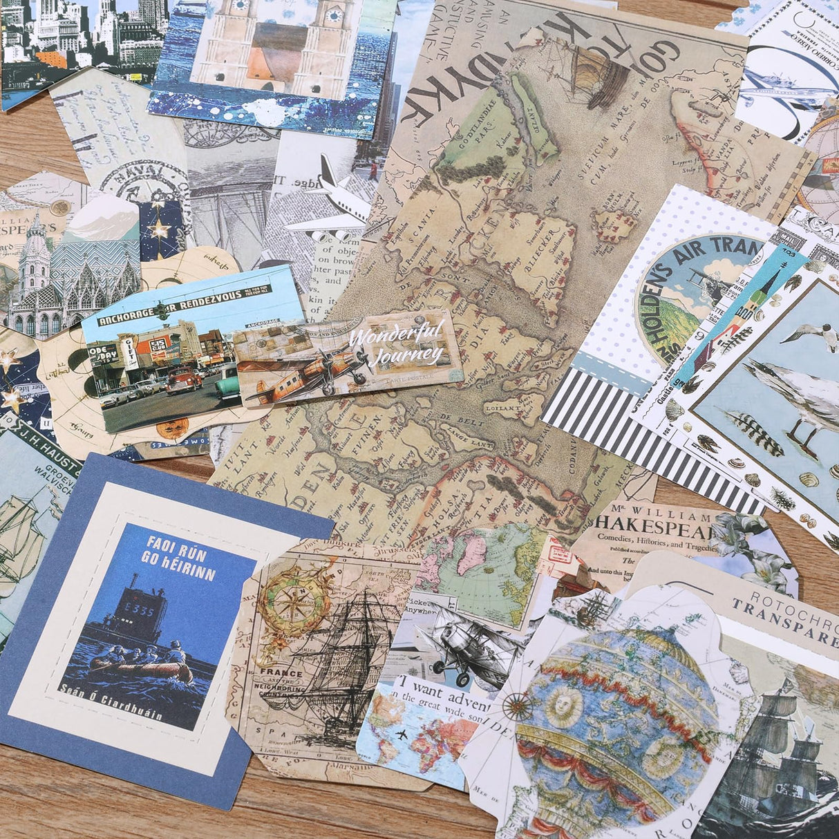 Auguro World Travel Scrapbook Kit A6 Grid Notebook Stationery Junk Journal Kit Scrapbooking Supplies Kit Craft DIY Gift for Adult Teen Girl Auguro