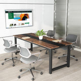 Tribesigns Modern Computer Desk, 70.8 x 31.5 inch Large Office Desk Computer Table Study Writing Desk Workstation for Home Office, Rustic/Black Tribesigns