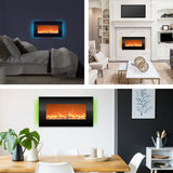 Northwest Electric Fireplace - 30 Inch Wall Mounted Fireplace - 13 Backlight Colors and Remote Controlled LED Flames, Heat, and Brightness (Black) Northwest