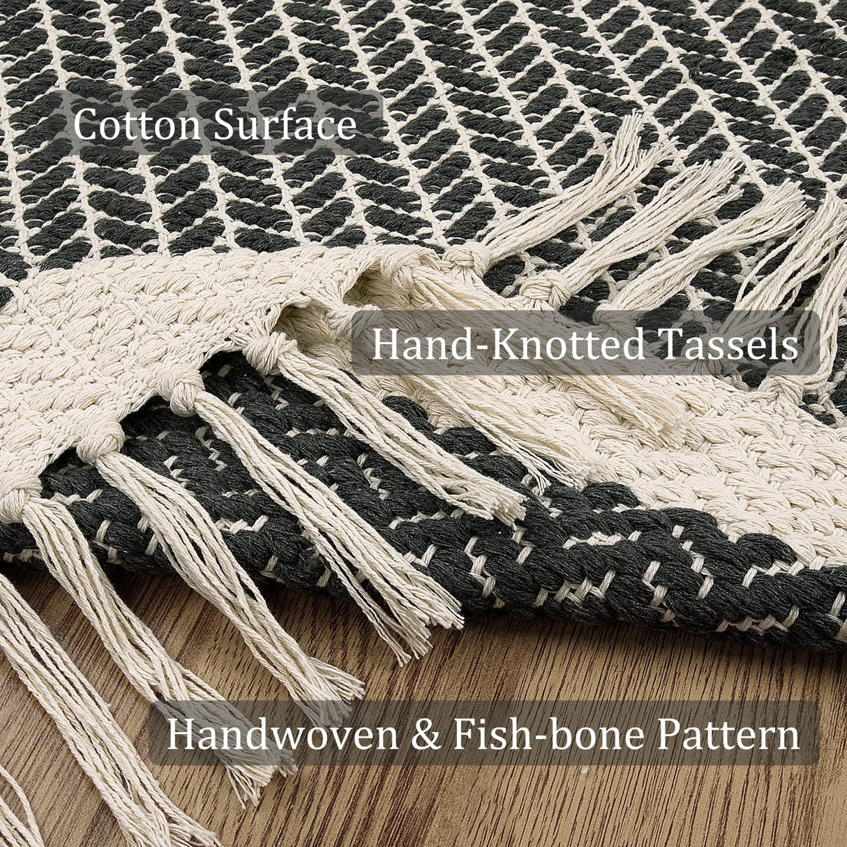 Lahome Boho Kitchen Runner, 2'6''x8 Entryway Rug Lightweight Runners for Hallway Washable Runner Rug with Tassels, Farmhouse Grey Rug Non Shedding Carpet Runner for Bathroom Foyer Lahome