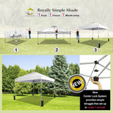 CROWN SHADES 10x10 Pop Up Canopy - Beach Tent with One Push Setup - Easy Outdoor Sun Shade for Events, Parties, Camping - Gazebo with STO-N-Go Cover Bag, Silver Coated Top, White CROWN SHADES