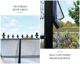 HOWE 14x9.5x9 FT Polycarbonate Greenhouse with 2 Vents and Double Swing Doors 6FT Added Wall Height, Walk-in Large Winter Greenhouse Sunroom Aluminum Greenhouse for Outdoors, Black HOWE