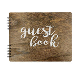 Wooden Rustic Guest Book with 110 Pages Lined 11" x 8.7" Cregugua