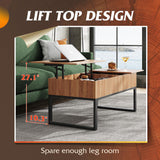 WLIVE Lift Top Coffee Table for Living Room,Modern Wood Coffee Table with Storage,Hidden Compartment and Drawer for Apartment, Home, Retro, Walnut Oak. WLIVE