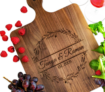 Personalized Wooden Cutting Board Handmade in USA – Best Serves as Charcuterie board, Cheese board, Chopping board, Serving tray – Unique Wood Gift - WoodArtSupply