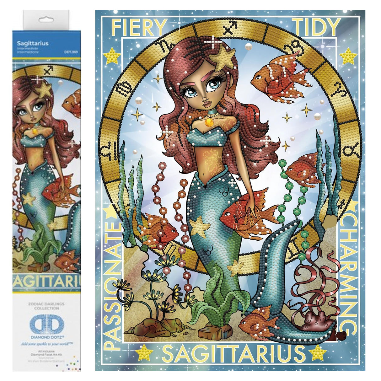 DIAMOND DOTZ Sagittarius Astrology Diamond Painting Kits for Adults - Diamond Art Kits a Relaxing Creative Craft Kit with Dotz Gems 15.8"x11.8" DIAMOND DOTZ