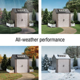 Rubbermaid Large Resin Outdoor Storage Shed With Floor (7 x 7 Ft.), Weather Resistant, Brown, Organization for Home/Lawn Mower/Backyard Equipment/Bike Storage/Pool Supplies Rubbermaid