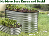 Galvanized Raised Garden Beds Outdoor // 4×2×2 ft Planter Raised Beds for Gardening, Vegetables, Flowers // Large Metal Garden Box (Silver) // Patented Tool-Free Design Plant & Plot