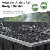 Greesum 5.8x3.3 FT Outdoor Storage Shed Metal Garbage Shed with Lid Chain Hydraulic Gas Rod for Lawn Tools, Bikes, Toys,Garbage Bin,Black Greesum