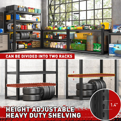 REIBII Garage Shelving 3000LBS, Heavy Duty Storage Shelves, Adjustable Industrial Metal Shelving Unit for Garage, Basement, Pantry, Warehouse,Commercial, 36" W x 16" D x 72" H, 3 Pack REIBII