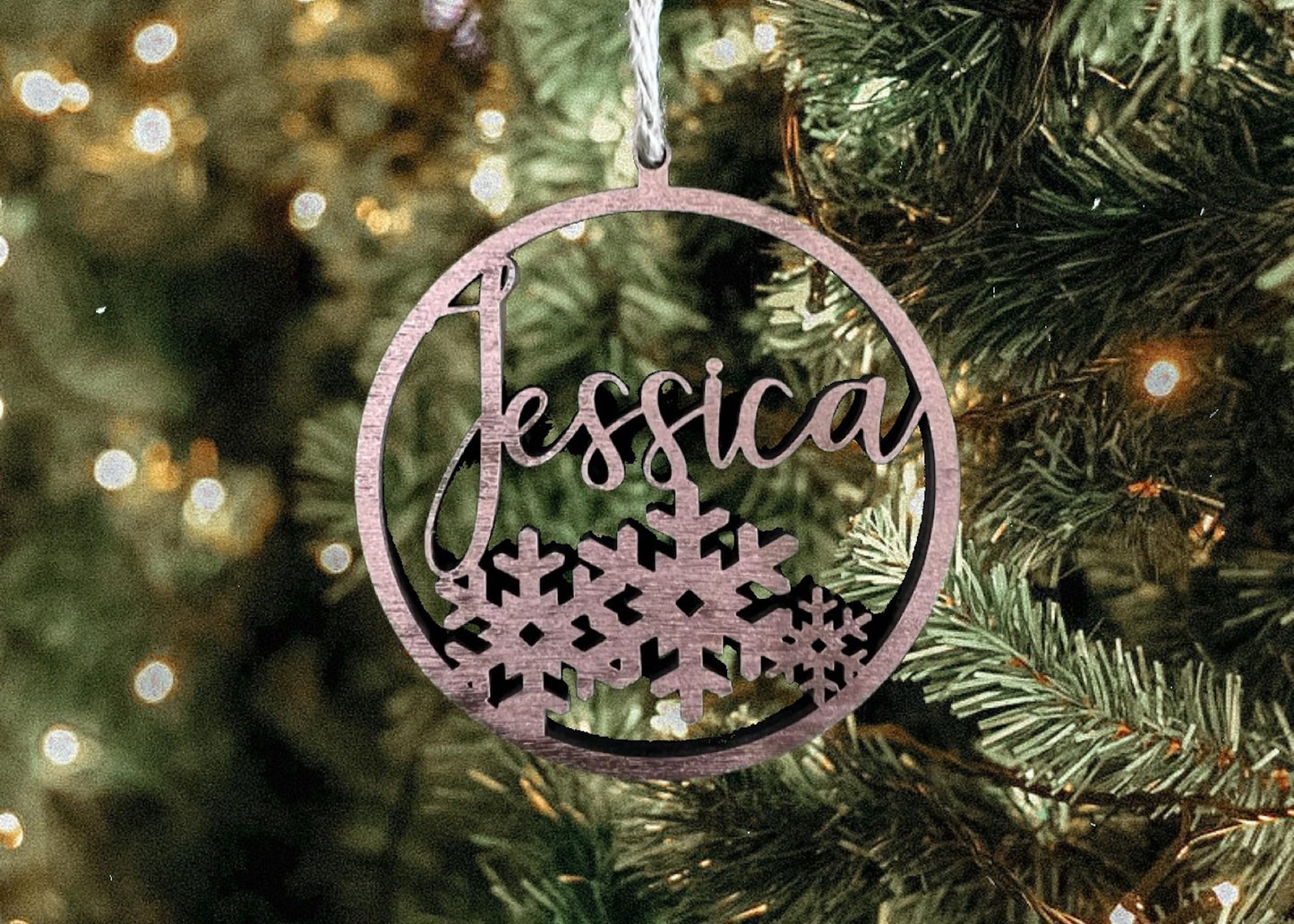 Personalized Name Ornament, Custom Family Name Ornament, Wooden Christmas Stocking Tag, Present Gift Tag - WoodArtSupply