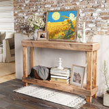 SMARTSTANDARD 60 Inch Rustic Entry Table, Reclaimed Wood Console Table, Rustic Entry Table Luxe Combo Console,Farmhouse Console Sofa Table Living Room, Brown SMARTSTANDARD