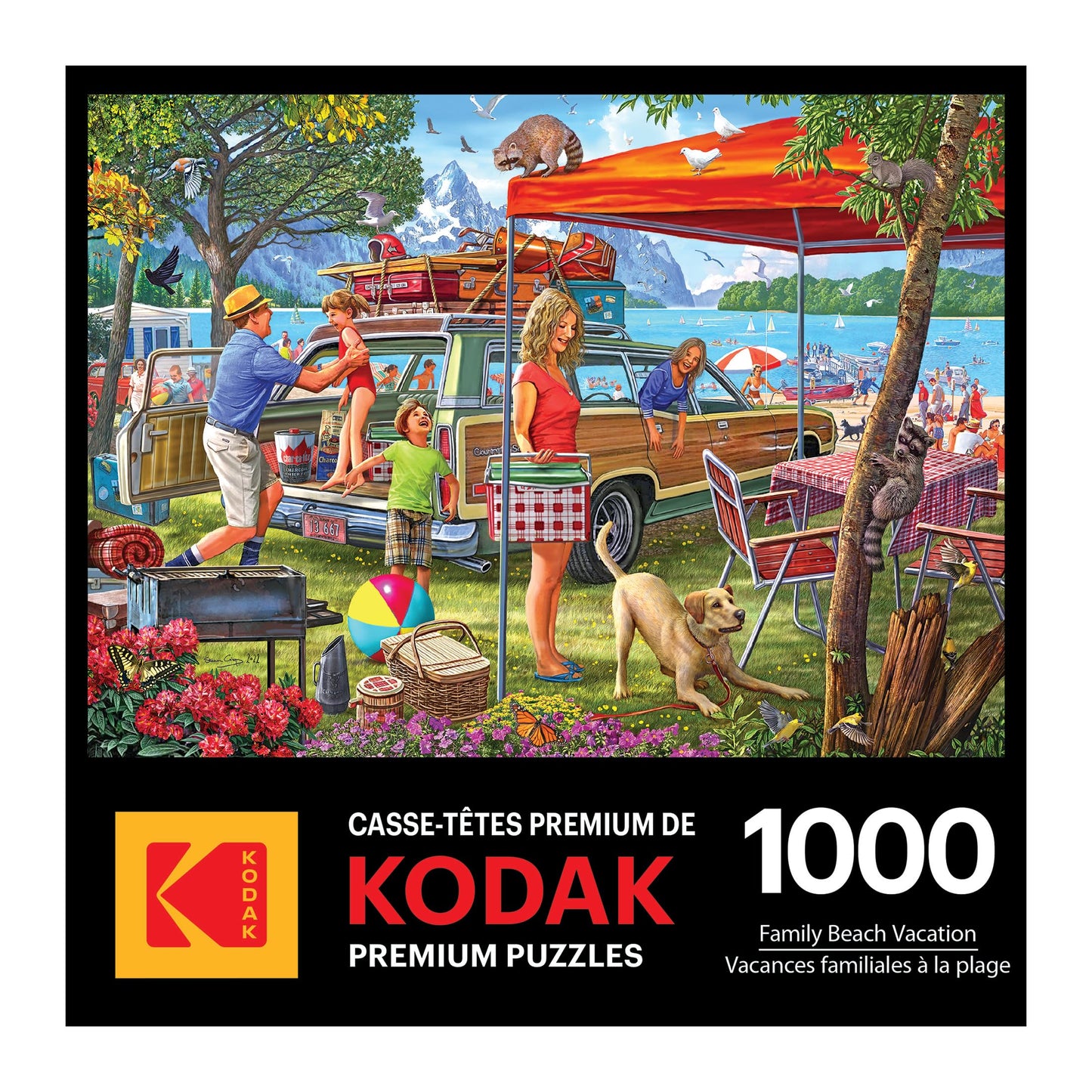 RoseArt - Kodak Premium - Family Beach Vacation - 1000 Piece Jigsaw Puzzle for Adults