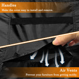 STARTWO Patio Furniture Covers Waterproof,Heavy Duty 7-12 Seats Outdoor Furniture Set Cover for Sectional Sofa and Table Chairs, 98"x98"x28", Black STARTWO