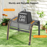 ONBRILL Outdoor Ottoman Set of 2, All Weather Outdoor Foot Stool with Supportive Textliene and Metal Frame, Stackable Oversized Outdoor Foot Rest for Furniture Patio Garden Pool, Grey ONBRILL