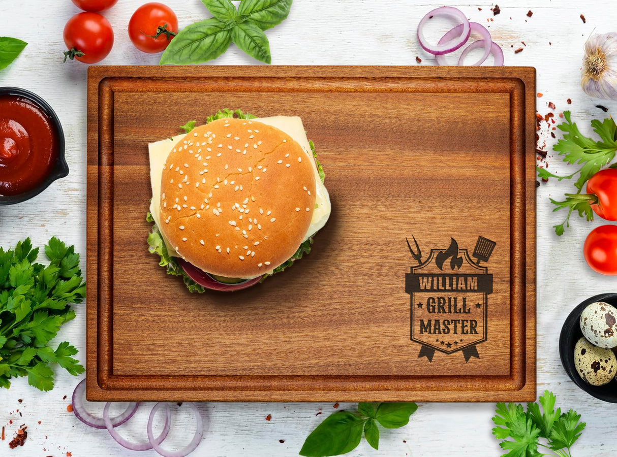 Straga Personalized Cutting Board - Fathers Day, Birthday, Anniversary - Customized Gifts for Men, BBQ, Grill Accessories - Dad, Husband, Brother, Boyfriend, Papa - Custom Unique Mens Gifts for Him Straga