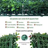 ODTORY Artificial Grass Wall Panel Backdrop,10" X 10" 12P(8.4 sqft) UV-Anti Greenery Boxwood Panels for Indoor Outdoor Green Wall Decor & Ivy Fence Covering Privacy ODTORY