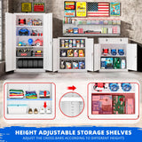 Superday Metal Storage Cabinet 71"×32"×16", Tall Storage Cabinet with 2 Doors and 4 Shelves, Large Metal Steel Utility Cabinet for Home Office, Garage, File Bathroom Pantry (White) Superday