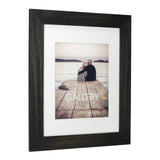 Malden 11x14 Distressed Wood Matted Picture Frame, Made to Display 8x10 with Mat, Without Mat, Black Malden