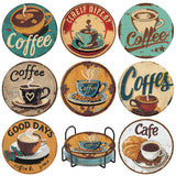 cupmod Coffee Diamond Painting Coasters Kits,8 Pcs Coffee Diamond Art Coasters with Holder, Crafts Kits for DIY Coasters Diamond Art Kits for Adults cupmod