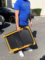 MaxWorks 80876- Foldable Platform Truck Push Dolly 330 lb. Weight Capacity Black and Yellow 28.75" x 18.75" x 33" MaxWorks