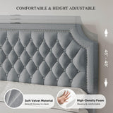 YITAHOME King Size Bed Frame with Adjustable Headboard, 4 Storage Drawers and Charging Station, Linen Upholstered Bed Frame with Button Tufted, No Box Spring Needed, Fast Assembly, Noise-Free, Grey YITAHOME