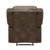Lexicon Manual Recliner Sofa Chair, Home Theater Seating, Wall Hugger Manual Reclining Nursery Chair for Bedroom/Living Room/Office/Apartment, Brown Polished Microfiber Lexicon