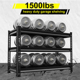 Huhaneon Garage Shelves Heavy Duty - 48''W 1,500Lbs Metal Adjustable Storage Shelving Rack Units for Warehouse Basement 48" W x 16" D x 36" H 3 Tier Black Huhaneon